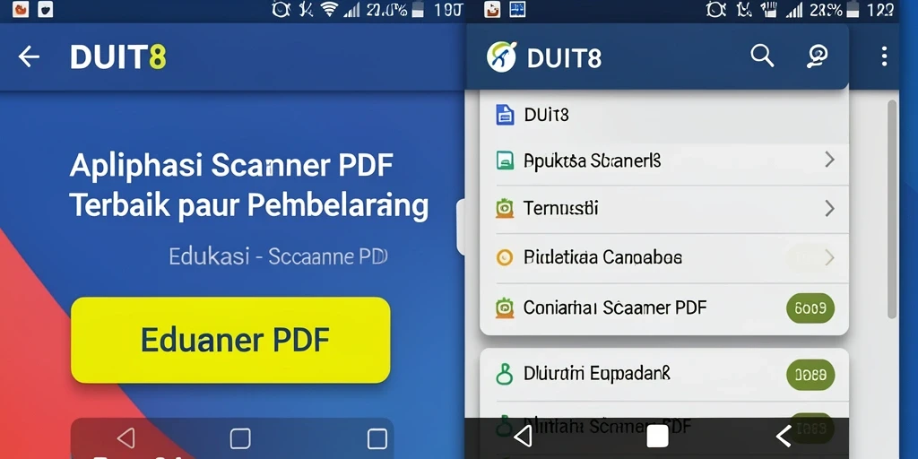 Antarmuka intuitif aplikasi Scanner PDF DUIT8 untuk dokumen.
