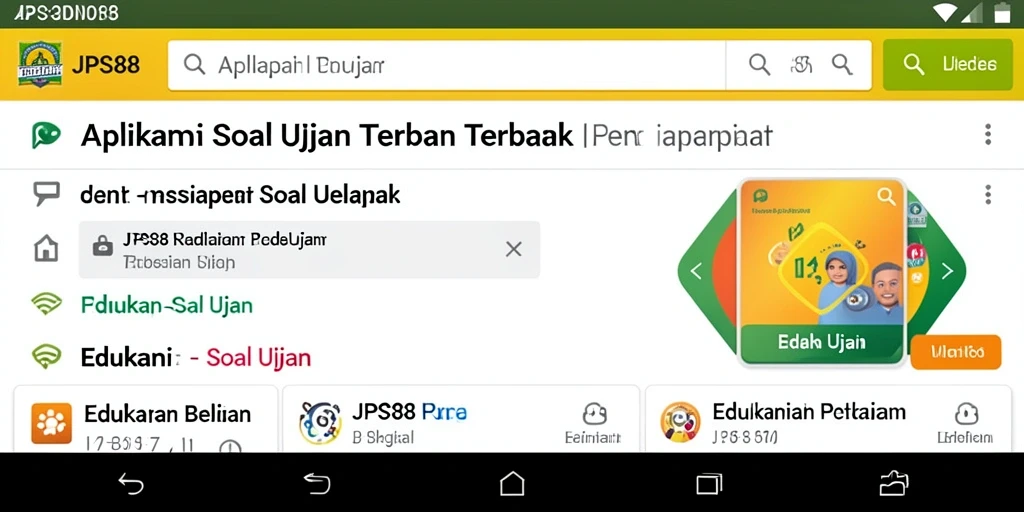 Antarmuka aplikasi JPS88 dengan berbagai pilihan soal ujian.