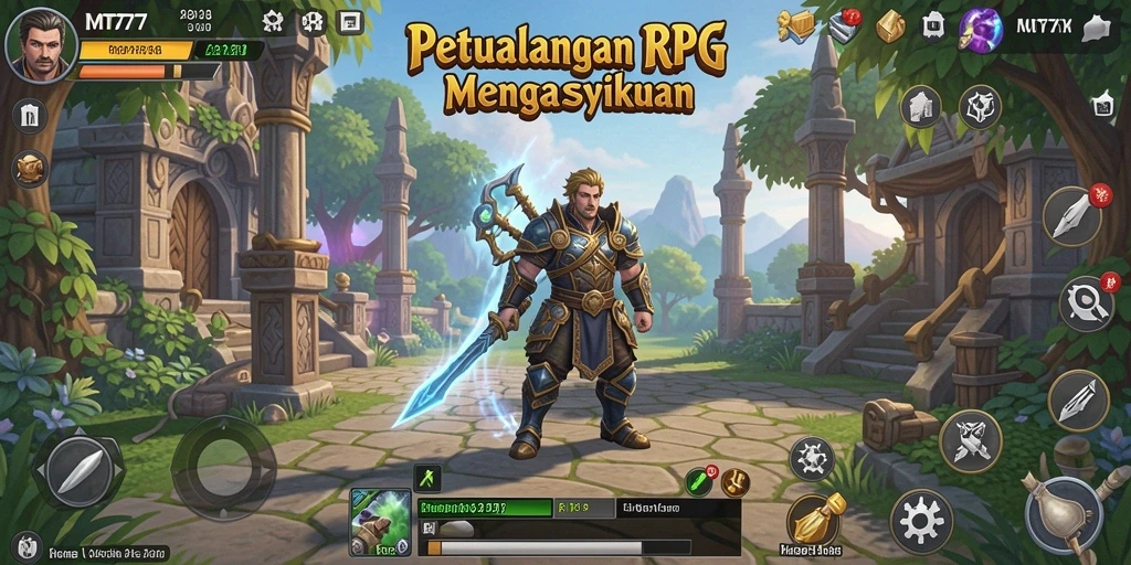 Tampilan antarmuka game RPG yang menarik dan interaktif.