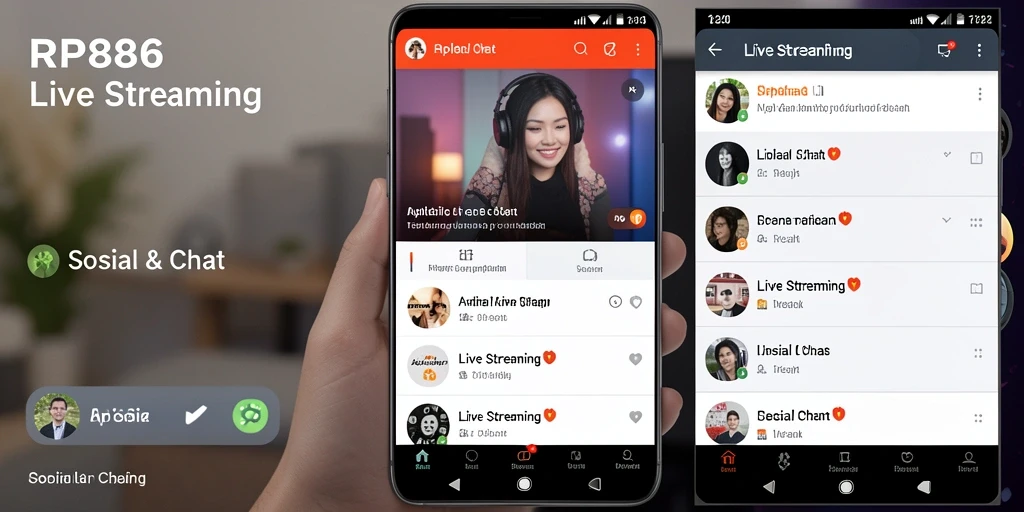 Antarmuka sederhana dan menarik dari RP886 saat Live Streaming.