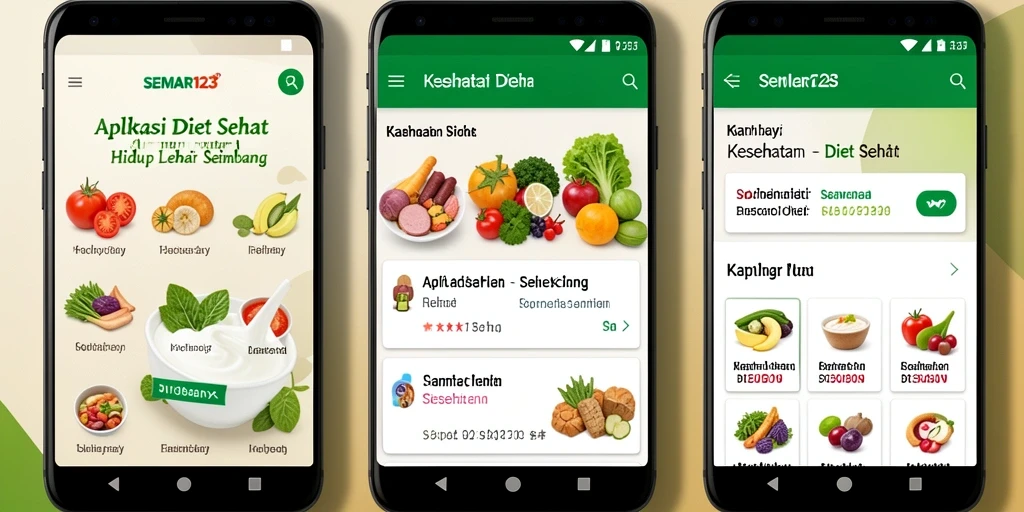 Tampilan antarmuka SEMAR123 yang user-friendly untuk diet sehat.
